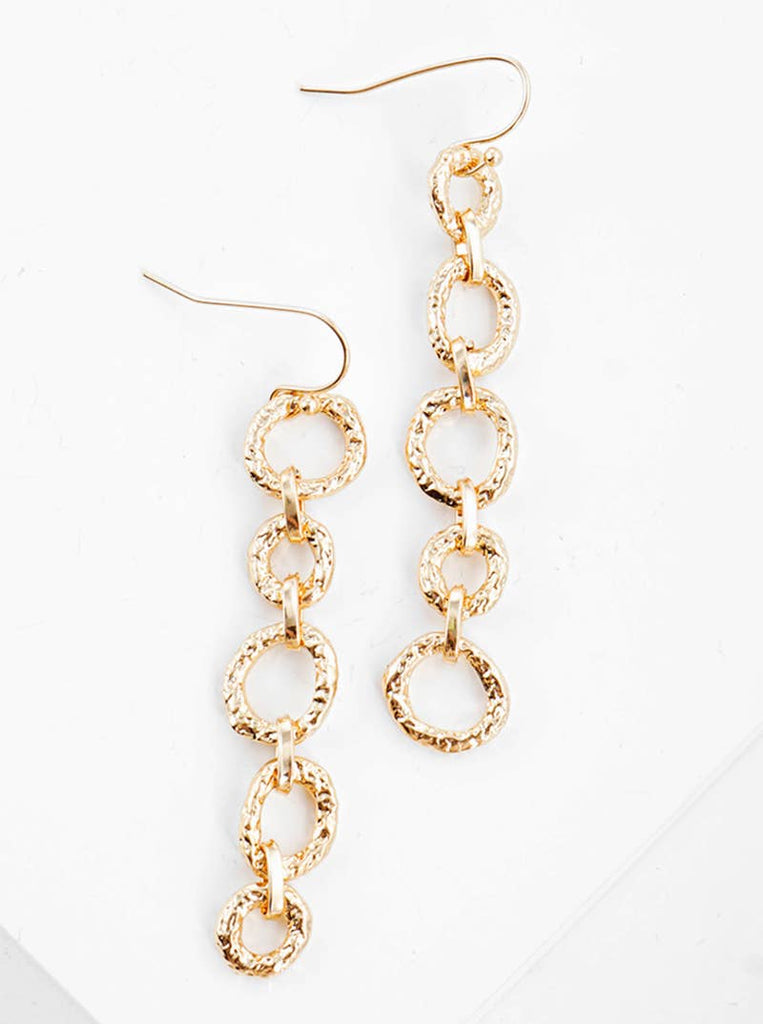 Textured Chain Drop Earrings-Silver-Jewelry-Wild Honey-Three Birdies Boutique, Women's Fashion Boutique Located in Kearney, MO