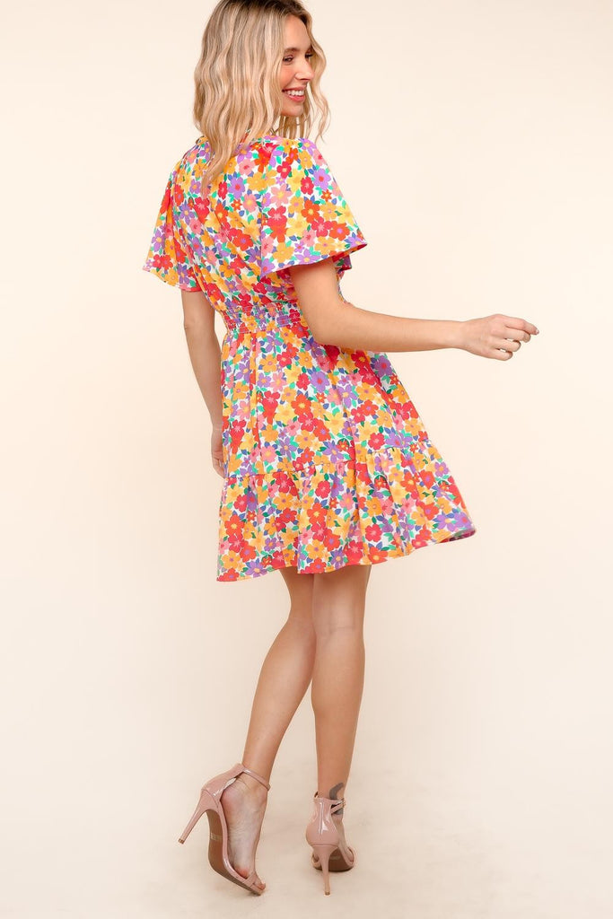Floral Smocked Waist Dress-Dresses-Haptics-Three Birdies Boutique, Women's Fashion Boutique Located in Kearney, MO