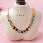 Rainbow Emerald-Cut Gemstone Statement Necklace { product_type }}