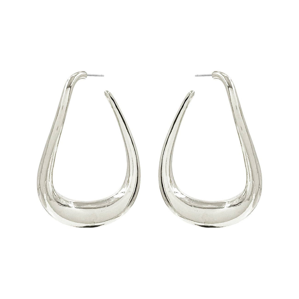 Silver Metal Hoop Earring-Accessories-What's Hot-Three Birdies Boutique, Women's Fashion Boutique Located in Kearney, MO