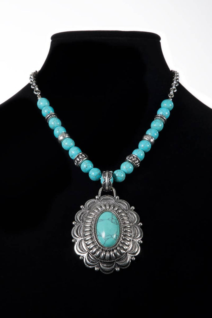 Southwestern Inspired Necklace Set: SBTQ-Turquoise / OS-Urbanista-Three Birdies Boutique, Women's Fashion Boutique Located in Kearney, MO