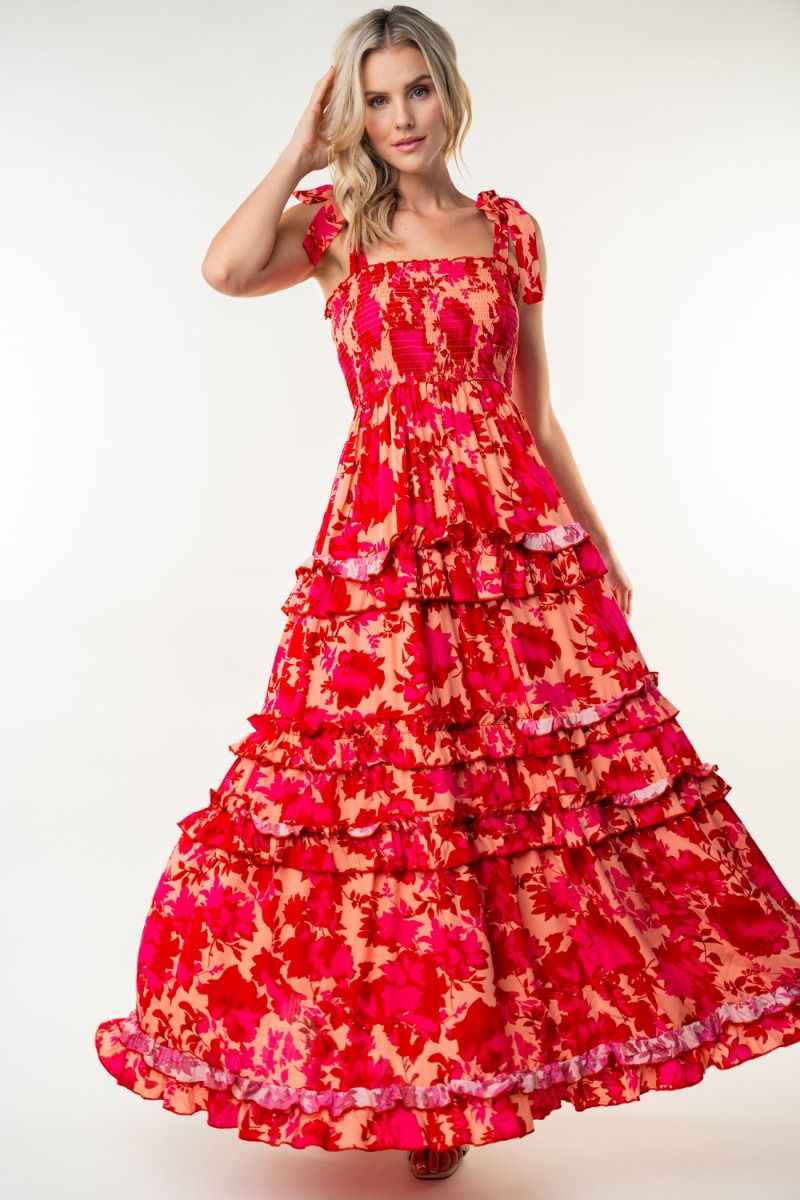 Sleeveless Floral Dress { product_type }}