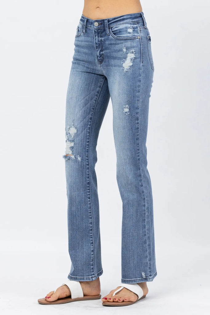 Judy Blue Destroy Bootcut-Denim-Judy Blue-Three Birdies Boutique, Women's Fashion Boutique Located in Kearney, MO