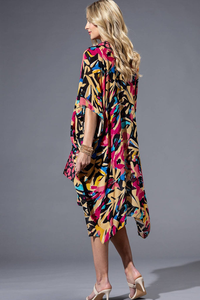 Abstract Multi Kimono-Urbanista-Three Birdies Boutique, Women's Fashion Boutique Located in Kearney, MO