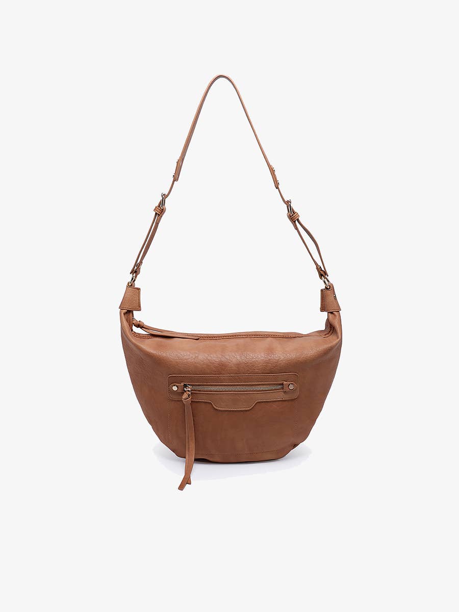 Leigh Distressed Hobo Bag: Dusty Blue { product_type }}