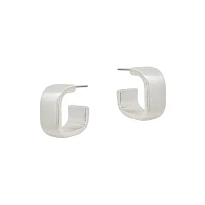Matte Finished Square Thick Huggie Earrings-Earrings-What's Hot-Three Birdies Boutique, Women's Fashion Boutique Located in Kearney, MO