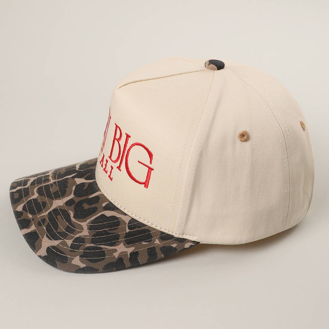 PRAY BIG Y'ALL Embroidery Two-Tone Trucker Hat: LEOPARD / One Size { product_type }}