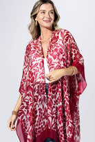 Punch Paisley Border Kimono: PUNCH RED / 2 / One Size-Urbanista-Three Birdies Boutique, Women's Fashion Boutique Located in Kearney, MO