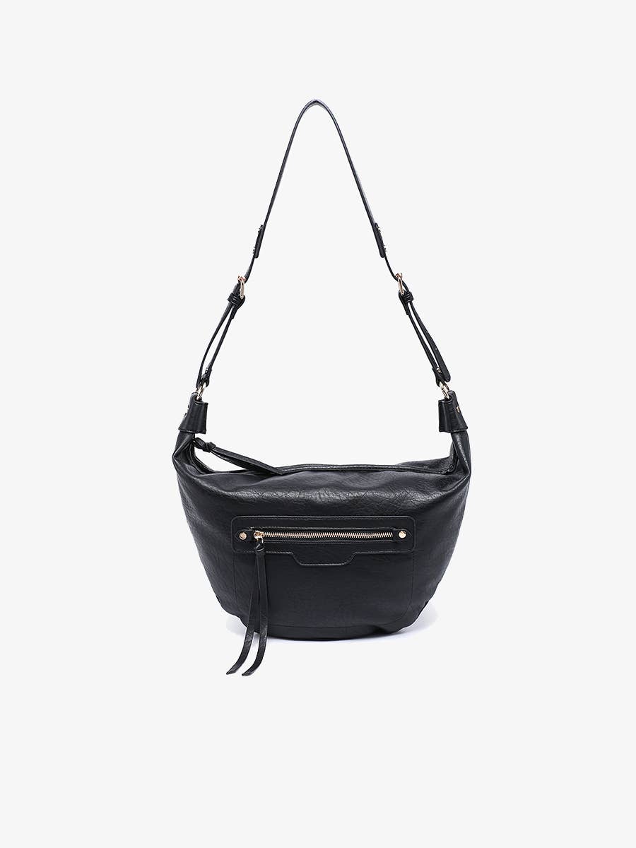 Leigh Distressed Hobo Bag: Dusty Blue { product_type }}