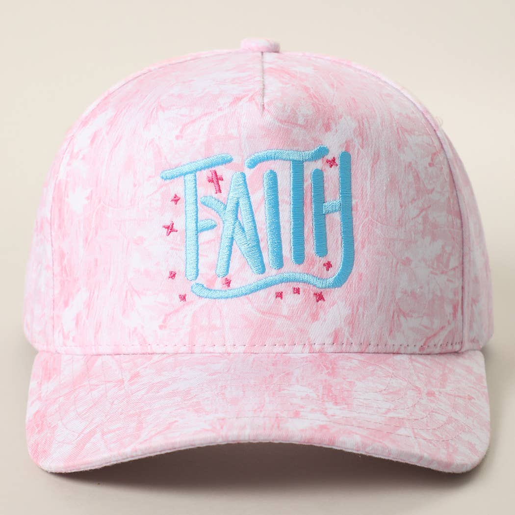 FAITH Embroidered Camo Trucker Hat: PINK CAMO / ONE SIZE { product_type }}