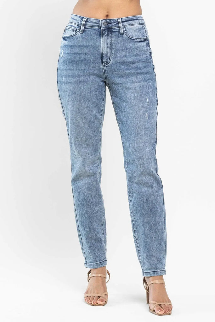 Judy Blue Vintage Mild Distressed Slim Fit-Denim-Judy Blue-Three Birdies Boutique, Women's Fashion Boutique Located in Kearney, MO