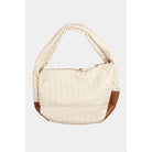 Faux Leather Basket Weave Semi Circle Bag: IV { product_type }}