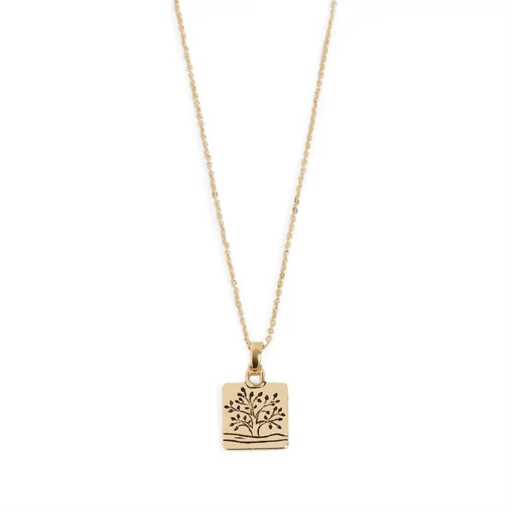 Gold Square Tree of Live Necklace-Necklace-Whispers-Three Birdies Boutique, Women's Fashion Boutique Located in Kearney, MO