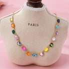 Multicolor Gemstone Link Necklace { product_type }}