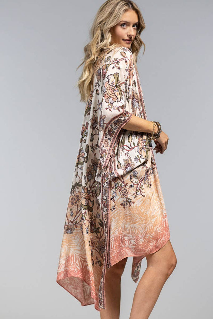 Shalimar Floral Kimono-Urbanista-Three Birdies Boutique, Women's Fashion Boutique Located in Kearney, MO