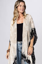 Black Beige Border Kimono: BLACK/BEIGE / 2 / One Size-Urbanista-Three Birdies Boutique, Women's Fashion Boutique Located in Kearney, MO