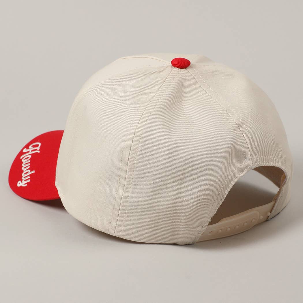 Detailed Cowboy Horse Embroidery Two-Tone Cap: Red / ONE SIZE { product_type }}