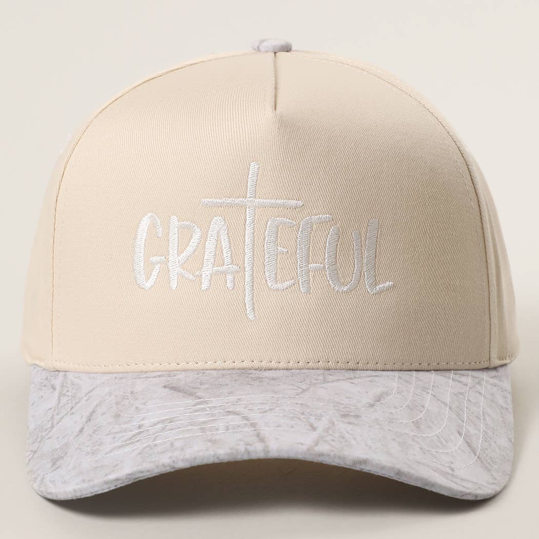 GRATEFUL Embroidery Two-Tone Trucker Hat: COW / One Size { product_type }}