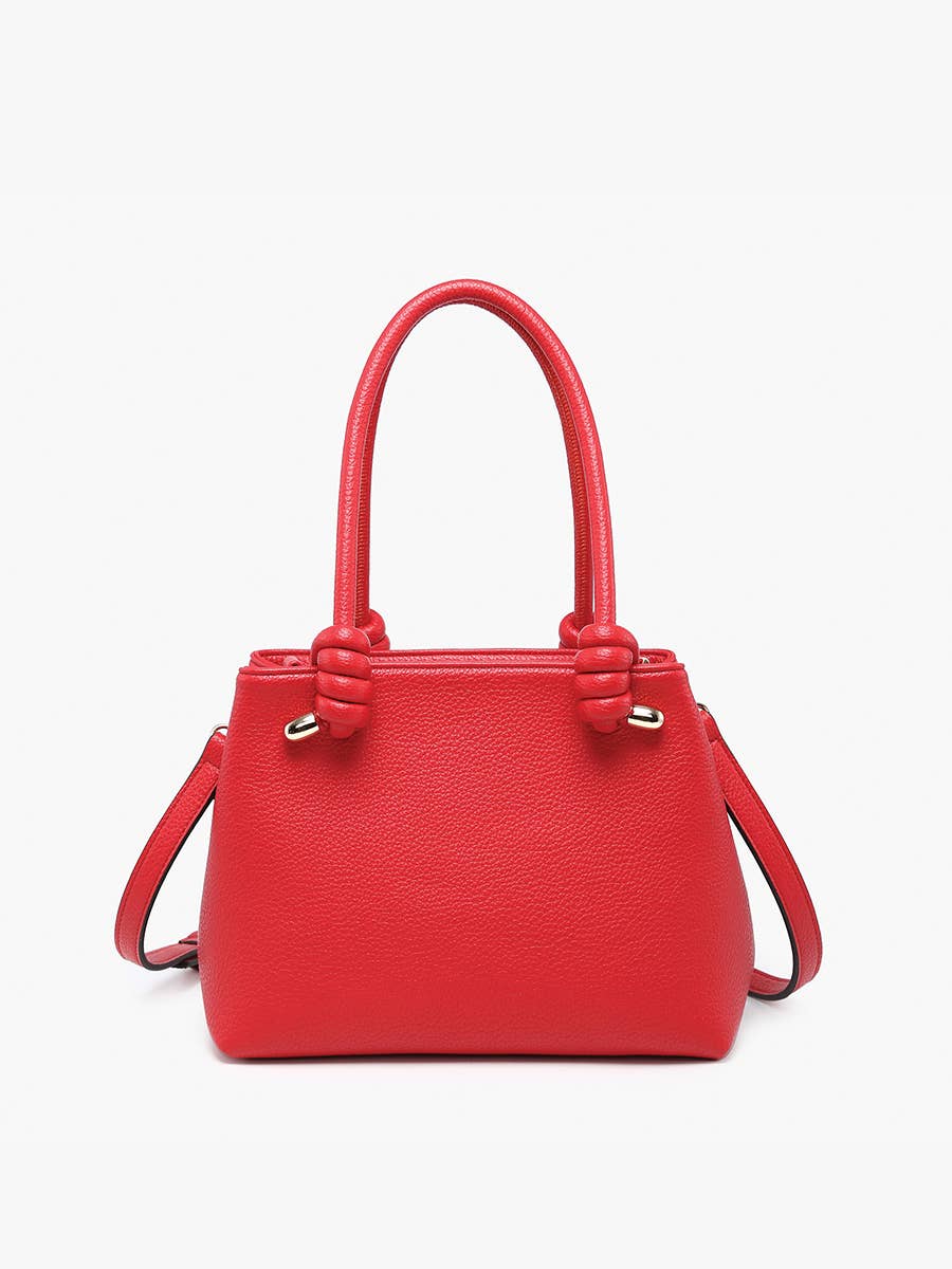 Blair Classic Satchel with Knotted Handles & Long Strap - Cherry Red { product_type }}