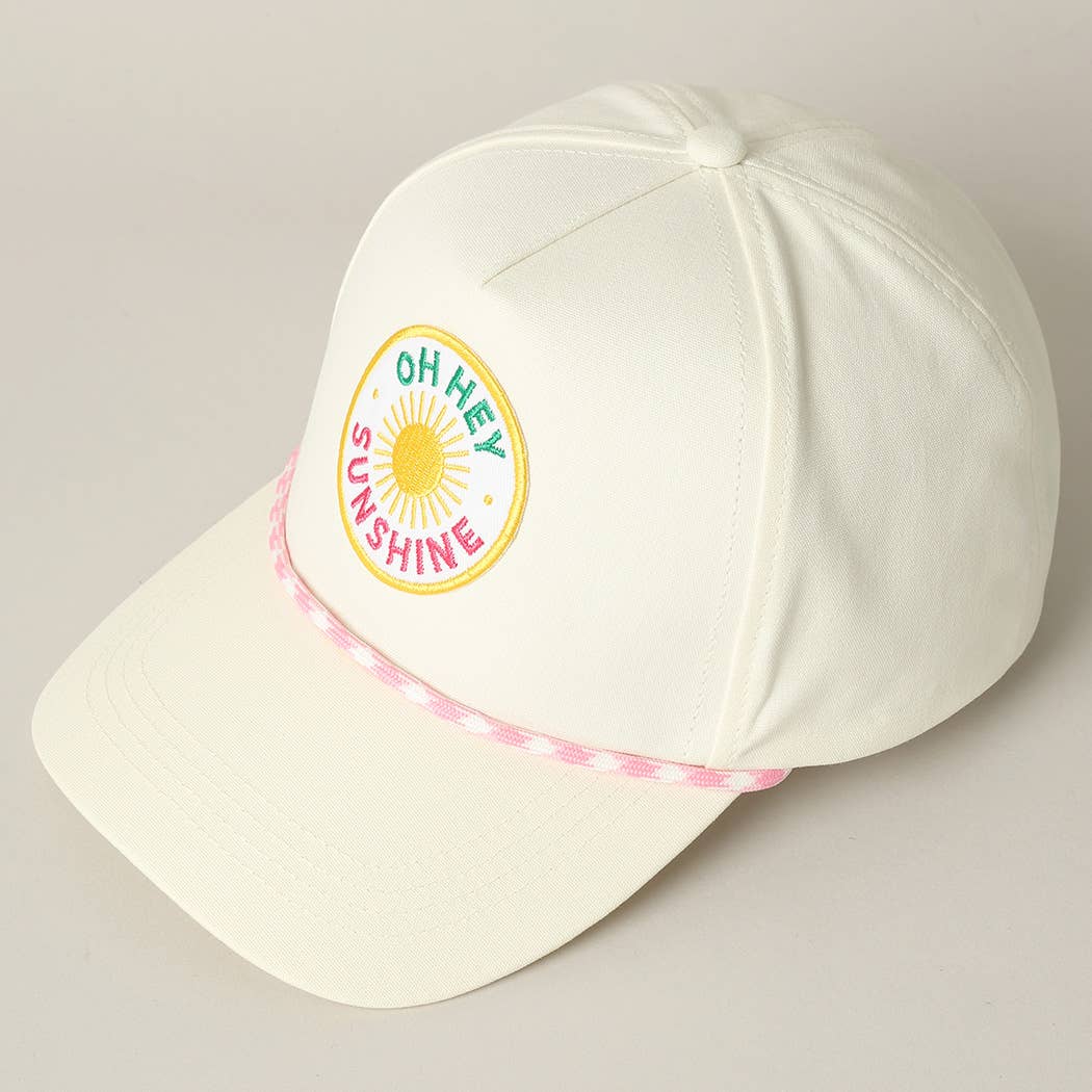 Oh Hey Sunshine Embroidery Patch Trucker Hat: MULTI / ONE SIZE { product_type }}