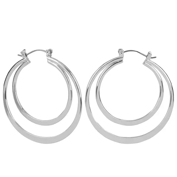 Silver Interlocking Hoop Earrings-Necklace-Whispers-Three Birdies Boutique, Women's Fashion Boutique Located in Kearney, MO