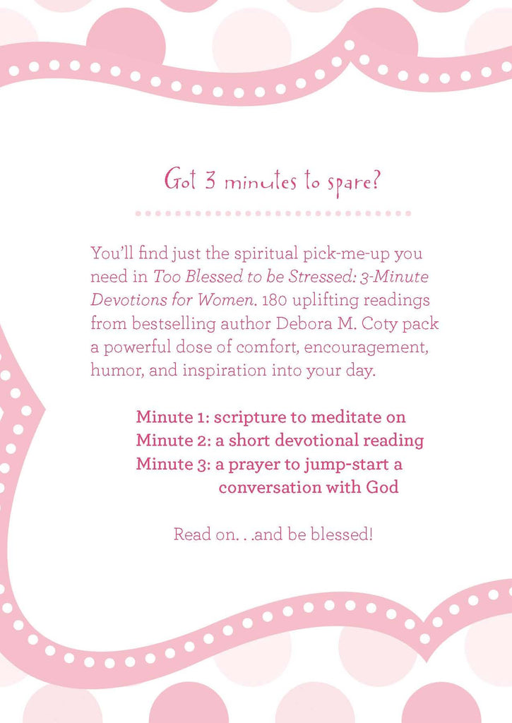 Too Blessed to be Stressed 3-Minute Devotions For Women-Barbour Publishing, Inc.-Three Birdies Boutique, Women's Fashion Boutique Located in Kearney, MO