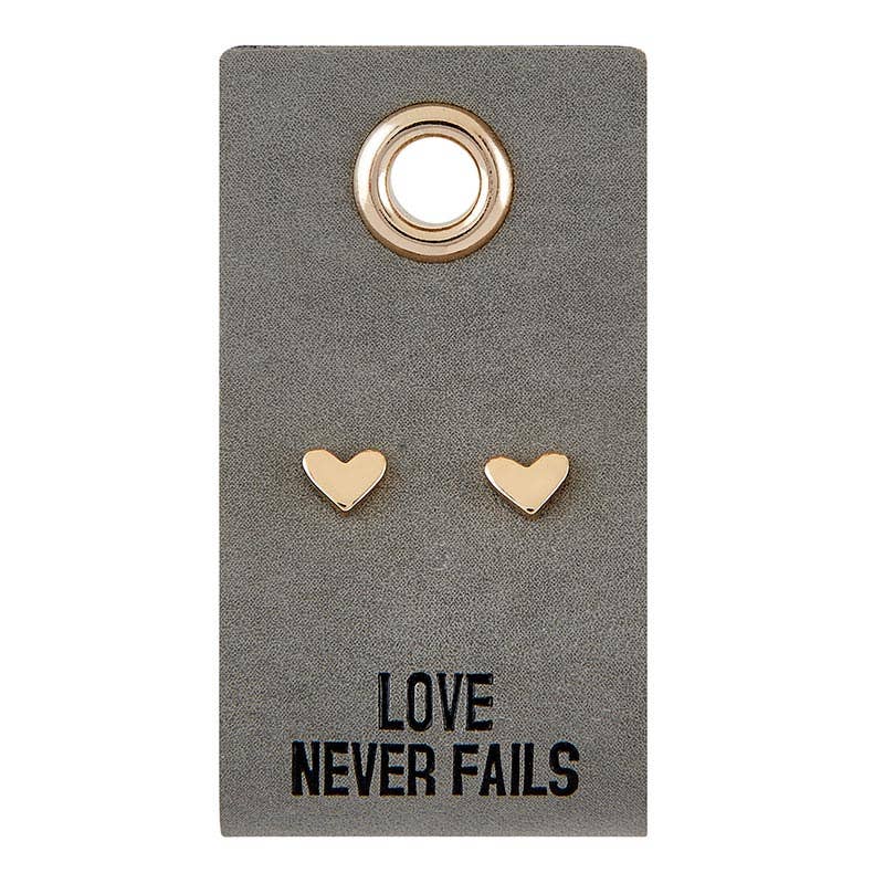 Leather Tag Earrings - Heart-Faithworks by Creative Brands-Three Birdies Boutique, Women's Fashion Boutique Located in Kearney, MO