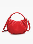 Audrey Circular Satchel Crossbody Bag: Red { product_type }}