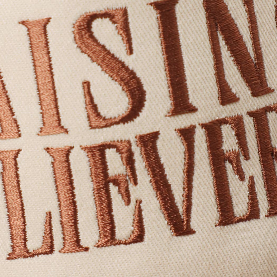 RAISING BELIEVERS Suede Two-Tone Trucker Hat: BLK / One Size { product_type }}