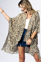Wild Essence Leopard Print Kimono - Golden Ebony { product_type }}