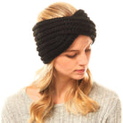 Solid Twisted Wide Knit Headband { product_type }}