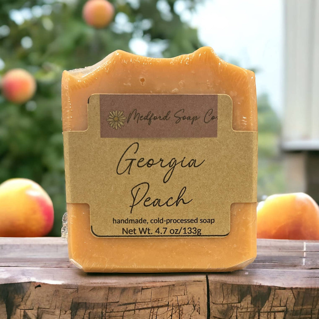 Handmade Georgia Peach Soap-Bath & Beauty-Medford Soap Co.-Three Birdies Boutique, Women's Fashion Boutique Located in Kearney, MO