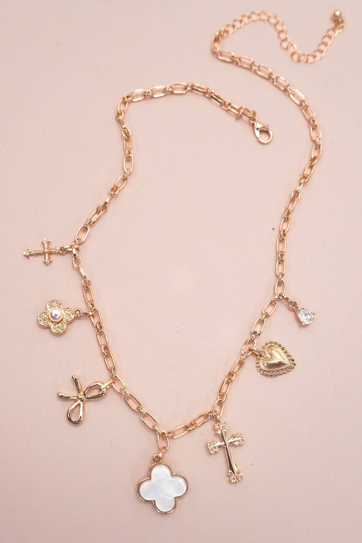 Charm Necklace – Clover, Bow, Cross, Heart, Flower { product_type }}
