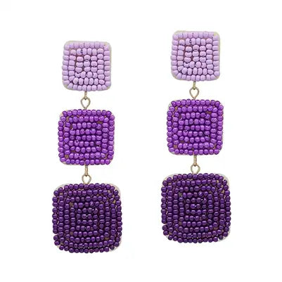 Graduated Seed Bead Dangle Earrings-Earrings-What's Hot-Three Birdies Boutique, Women's Fashion Boutique Located in Kearney, MO