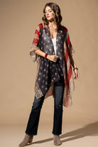 Vintage USA Print Kimono { product_type }}