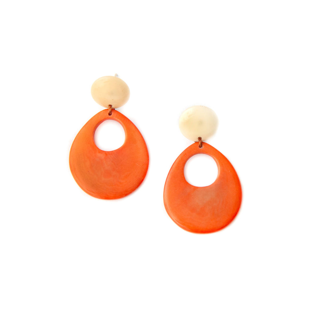 Mimi Earrings: Charcoal Gray/Onyx Black-Organic Tagua Jewelry-Three Birdies Boutique, Women's Fashion Boutique Located in Kearney, MO