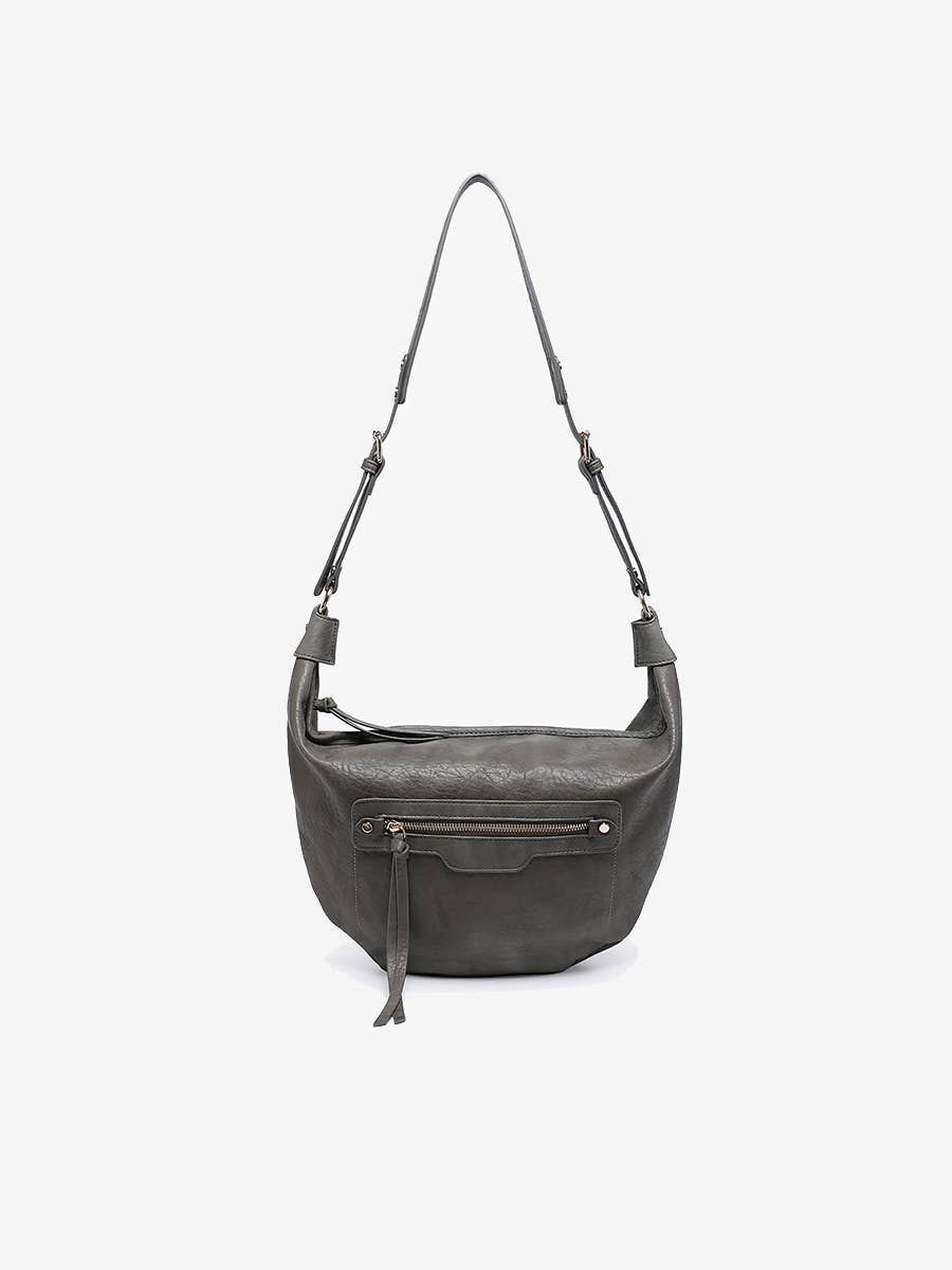 Leigh Distressed Hobo Bag: Dusty Blue { product_type }}