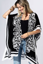 Coal Bandana Border Kimono { product_type }}