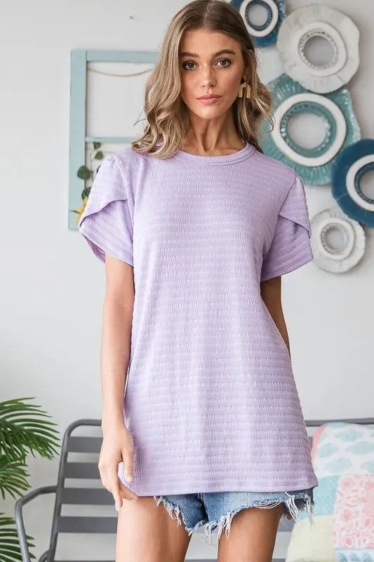 Lovely Lavender Top-Shirts & Tops-Heimish-Three Birdies Boutique, Women's Fashion Boutique Located in Kearney, MO