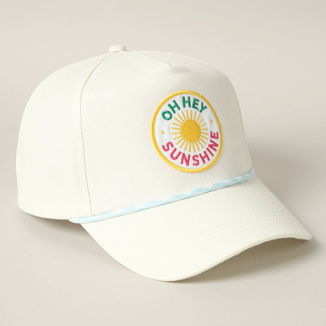 Oh Hey Sunshine Embroidery Patch Trucker Hat: MULTI / ONE SIZE { product_type }}
