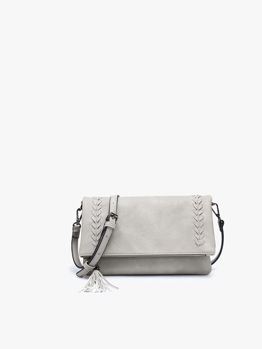 Isadora Crossbody Bag with Tassel Zip: Grey { product_type }}