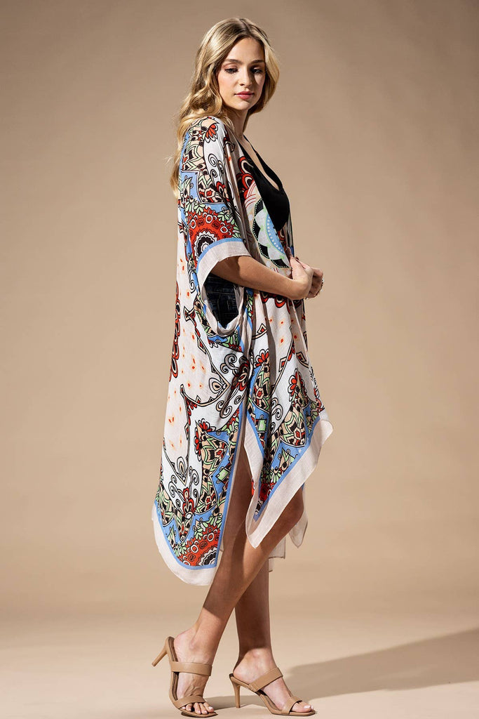 Red Mandala Kimono-Urbanista-Three Birdies Boutique, Women's Fashion Boutique Located in Kearney, MO