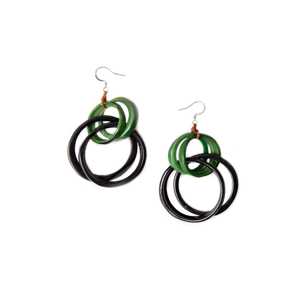 Bonnie Earrings: Pink/Ivory-Organic Tagua Jewelry-Three Birdies Boutique, Women's Fashion Boutique Located in Kearney, MO