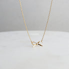 Gold Bow Necklace { product_type }}