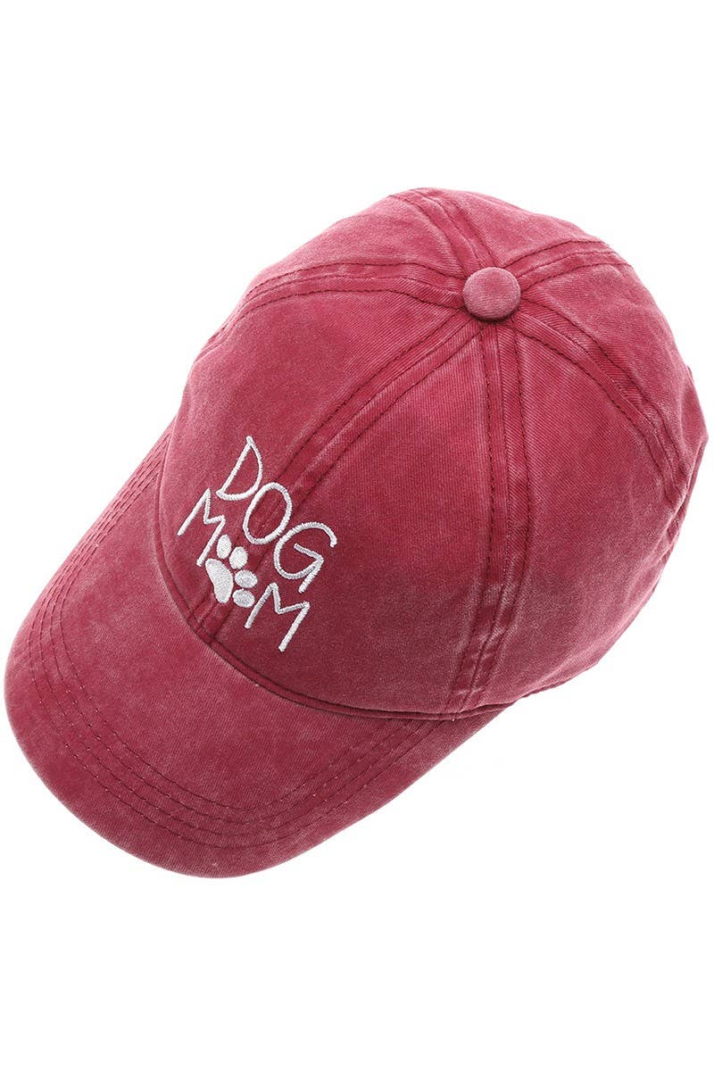 DOG MOM Embroidered Cotton Baseball Caps Dad Hat: DUSTY PINK / One Size { product_type }}