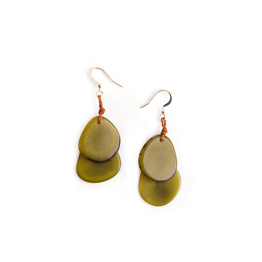 Fiesta Earrings: Melon-Organic Tagua Jewelry-Three Birdies Boutique, Women's Fashion Boutique Located in Kearney, MO