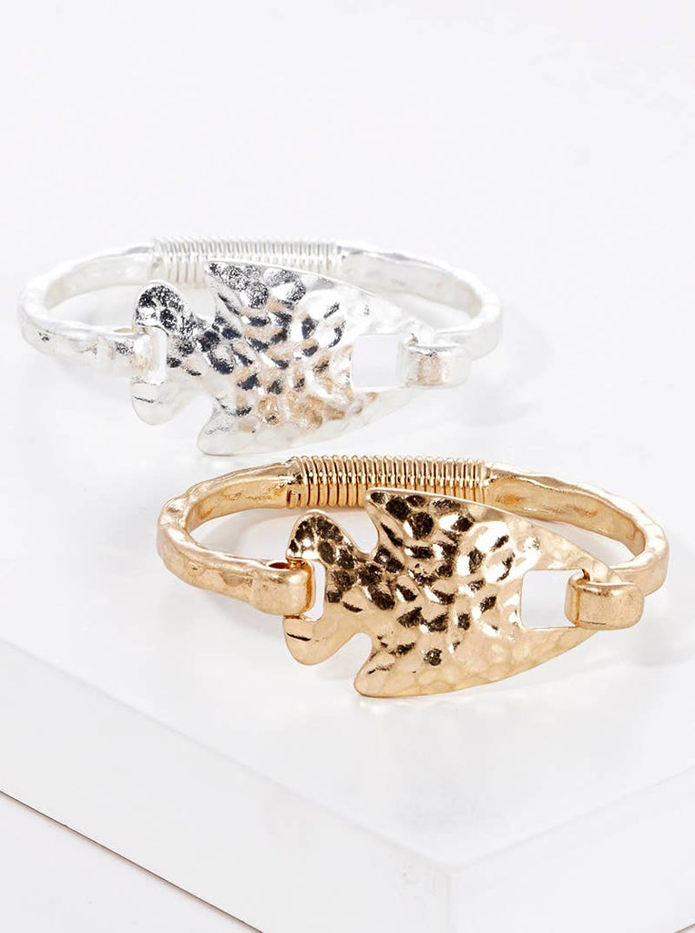 Hammered Arrowhead Bracelet- Gold-Jewelry-Wild Honey-Three Birdies Boutique, Women's Fashion Boutique Located in Kearney, MO