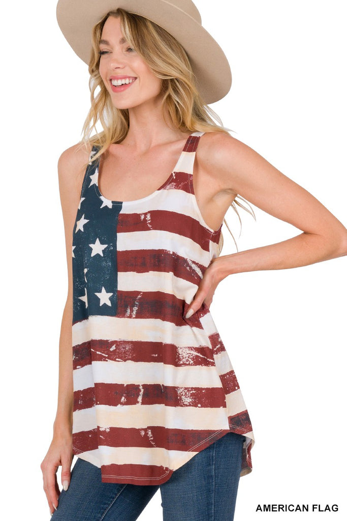 American Flag Tank Top-Shirts & Tops-Zenana-Three Birdies Boutique, Women's Fashion Boutique Located in Kearney, MO