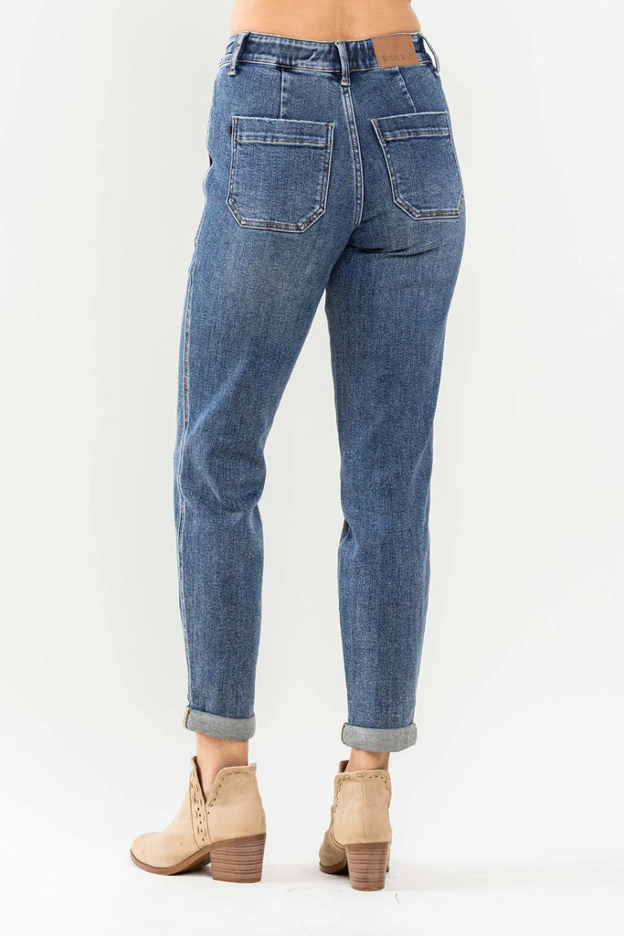 Judy Blue Pull on Denim Joggers-Denim-Judy Blue-Three Birdies Boutique, Women's Fashion Boutique Located in Kearney, MO