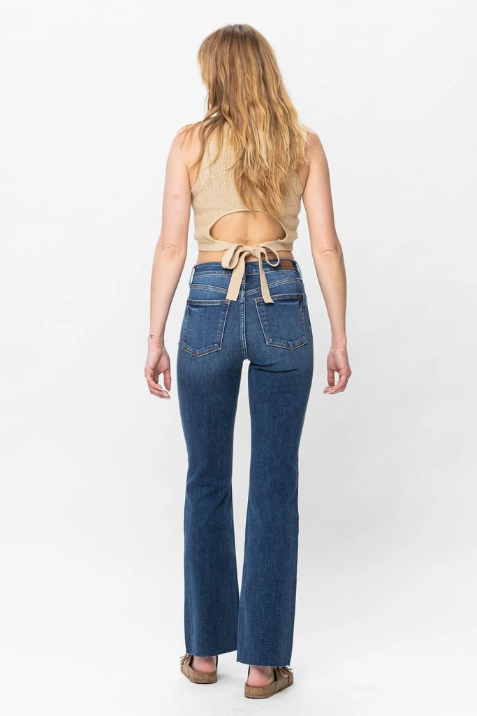 Judy Blue Contrast Wash Bootcut-Denim-Judy Blue-Three Birdies Boutique, Women's Fashion Boutique Located in Kearney, MO